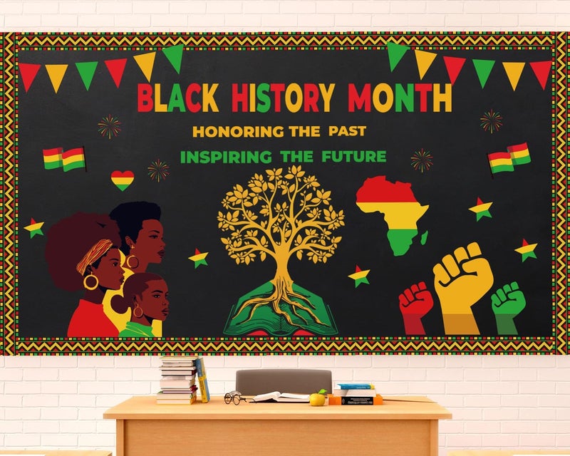 Joffetii Black History Month Bulletin Board Decorations Set, Black History Month Inspirational Borders Cutouts for Classroom Home Chalkboard Wall Door Decor African American National Holiday Party Supplies - Image 5